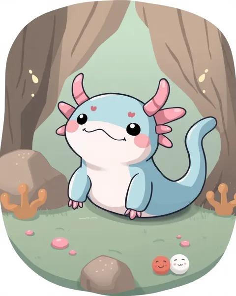 Imágenes de Axolotl de Cartoons Adorables Galería en Línea