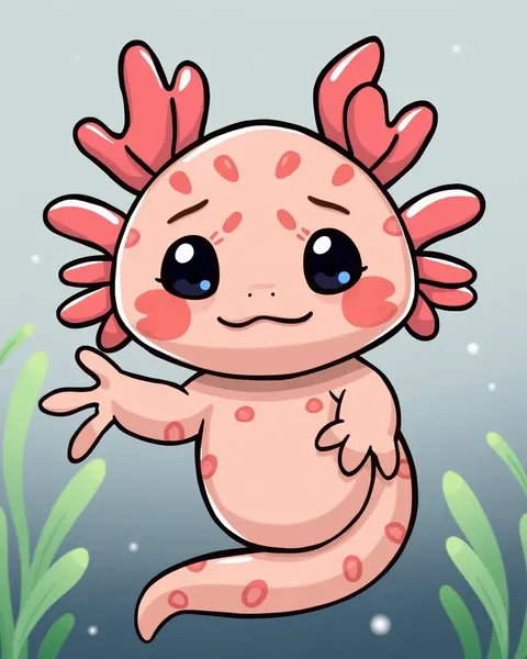 Imágenes de Axolotl de dibujos animados divertidas y graciosas