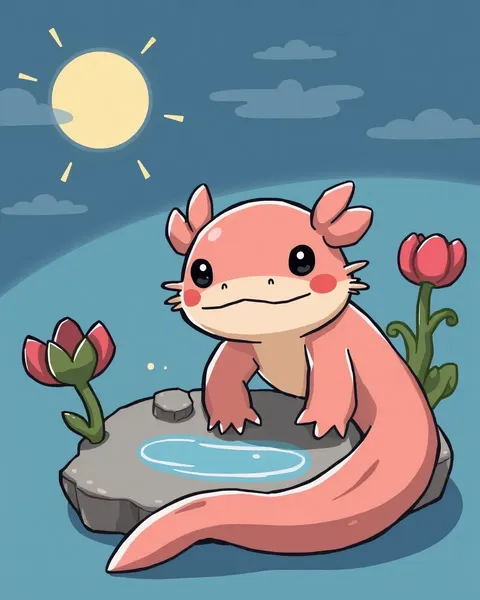 Imágenes de Axolotl en forma de cartoon