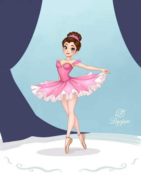 Imágenes de Ballerina de Cartones: Ilustraciones Whimsy de Bailarinas en Movimiento