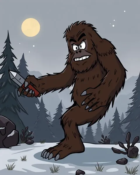 Imágenes de Bigfoot de caricatura que muestran la humor