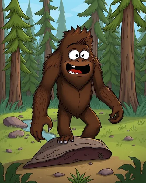 Imágenes de Bigfoot de cartoon que representa a una criatura peluda y misteriosa