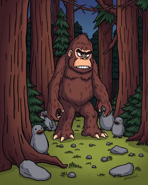 Imágenes de Bigfoot de dibujos animados en exhibición en línea