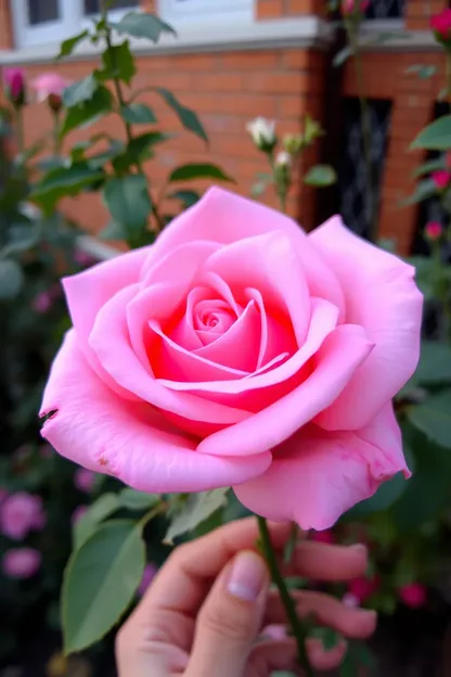 Imágenes de Buen Día con Rosa: Saludo de Mañana Agradable