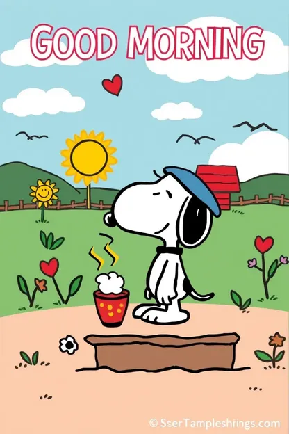 Imágenes de Buen Día de Snoopy para un Día Soleado