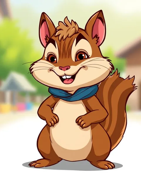 Imágenes de Cartones de Chipmunk Adorables para Programas de Televisión Infantiles