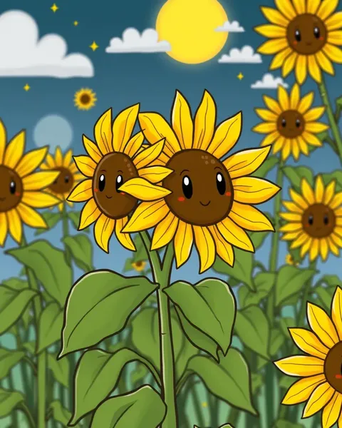 Imágenes de Cartones de Girasoles para Entretenimiento Infantil