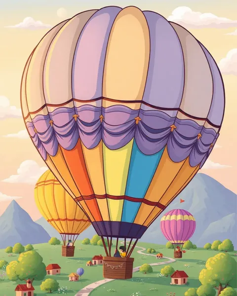 Imágenes de Cartones de Globo Aerostático divertido para Niños