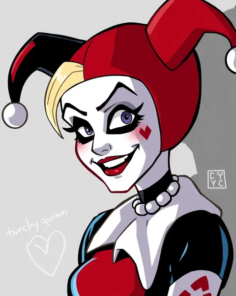 Imágenes de Cartones de Harley Quinn con Ilustraciones Whimsic