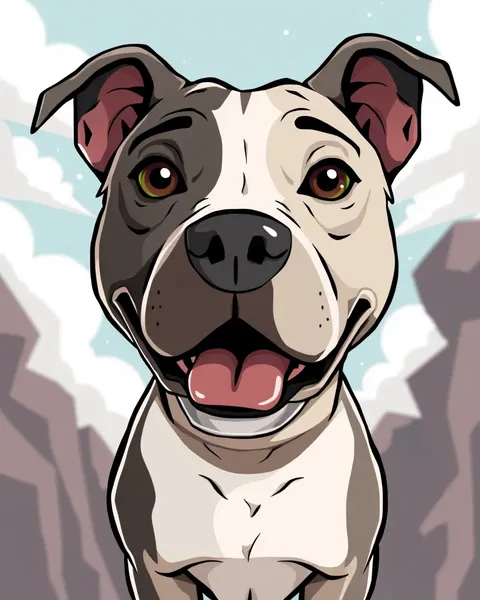 Imágenes de Cartones de Perros Pitbull para Entretenimiento Infantil