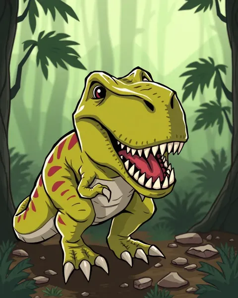 Imágenes de Cartones de T-Rex para Animación Divertida