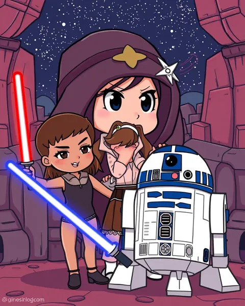 Imágenes de Cartoon de Star Wars: Batallas Épicas en el Espacio