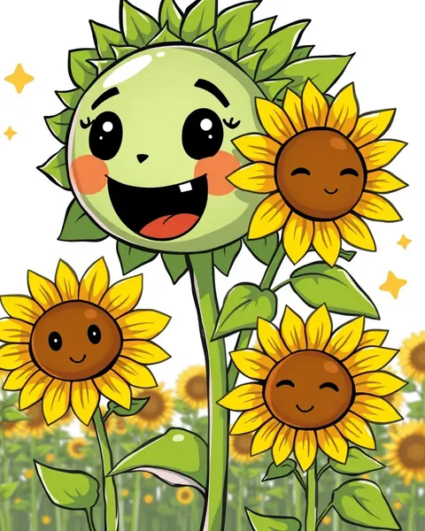 Imágenes de Cartoons de Girasol para Inspiración Artística