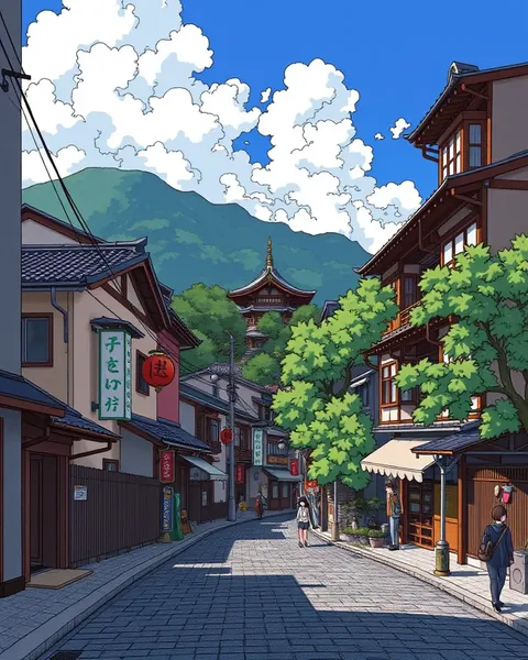 Imágenes de Ciudades Vibrantes de Japón de Cartoon