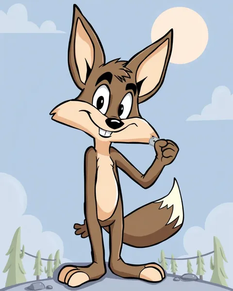 Imágenes de Coyote de Cartoon: Arte Digital Colorido