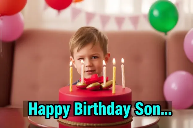 Imágenes de Cumpleaños Feliz con Gif del Hijo con Alegría