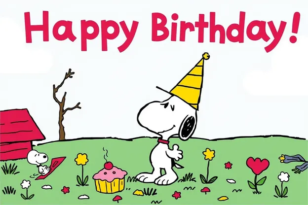 Imágenes de Cumpleaños Feliz que Mostran Tiempos Divertidos con Snoopy