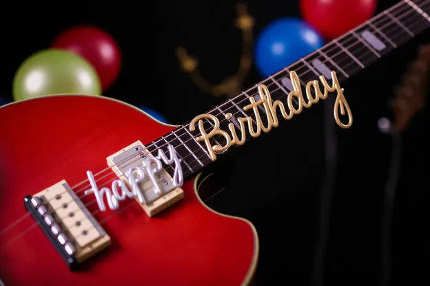 Imágenes de Cumpleaños de Guitarra Deseos y Notas de Corazón