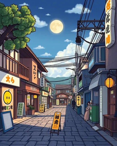 Imágenes de Dibujo Inspiradas en Anime de Ciudades de Japón