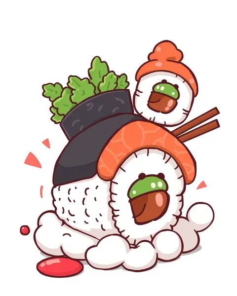 Imágenes de Dibujo de Sushi para Amantes de la Animación