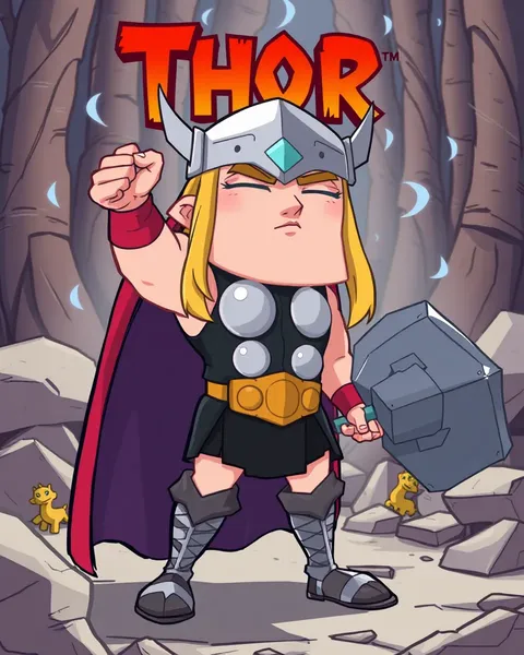 Imágenes de Dibujo de Thor con Superhéroes de Marvel