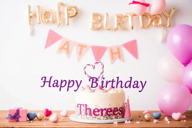 Imágenes de Feliz Cumpleaños para Theresa con gráficos coloreados