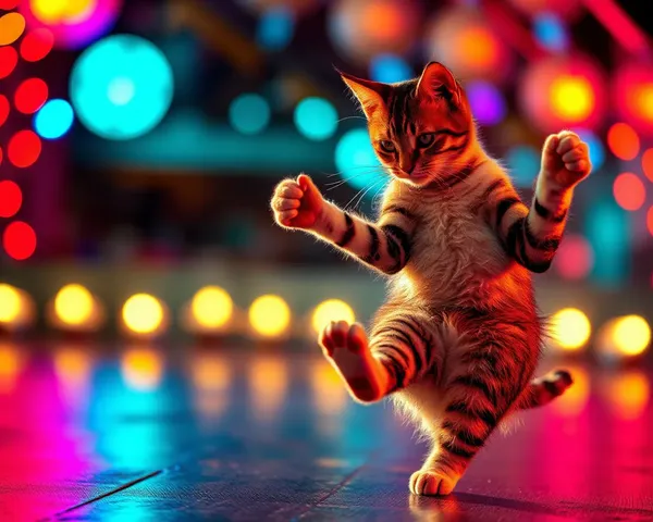 Imágenes de Gato Bailando Capturan Momentos Whimsicais