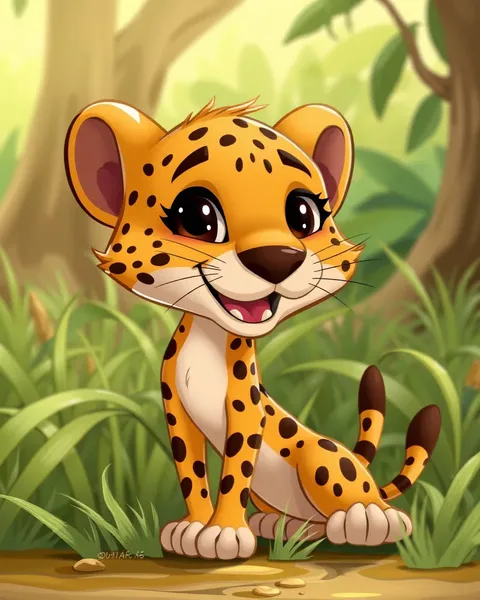 Imágenes de Gato Cheetah de Cartoon para Niños para Disfrutar