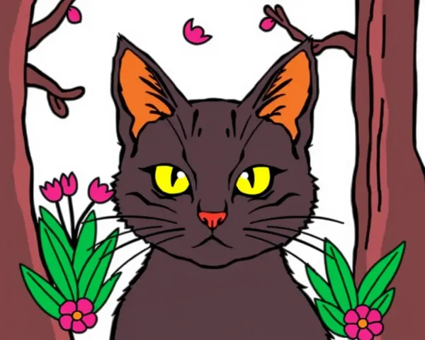 Imágenes de Gato Negro para Colorear con Personalización