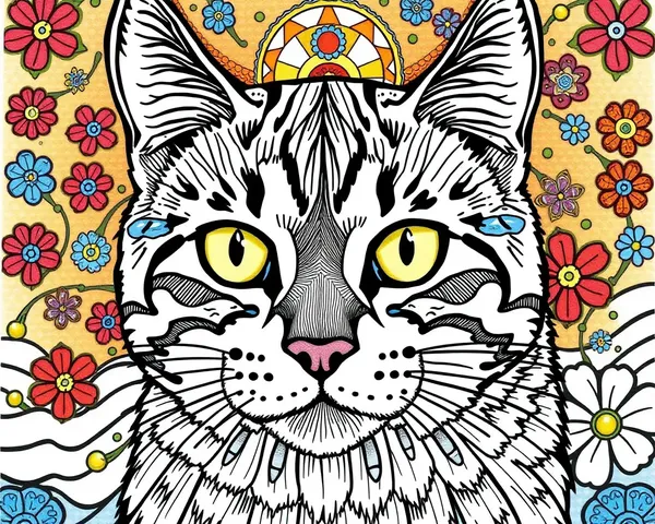 Imágenes de Gatos Grandes para Colorear con Divertimento