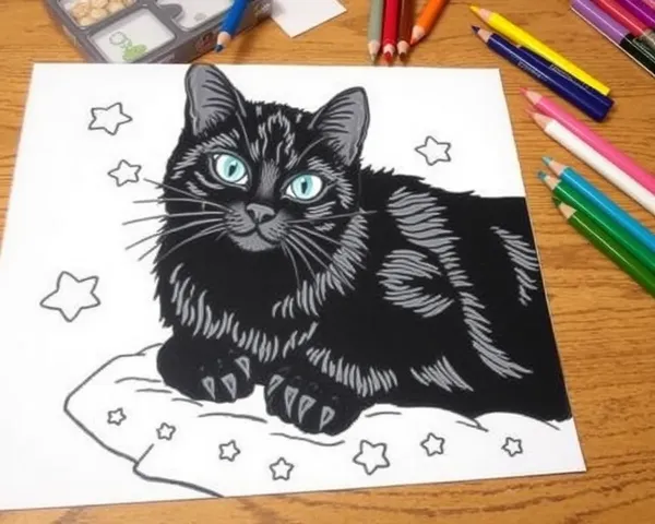 Imágenes de Gatos Negros para la Expresión Creativa de Colorear