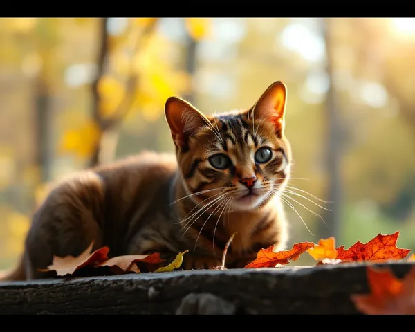 Imágenes de Gatos de Otoño: Momentos Cálidos y Acogedores