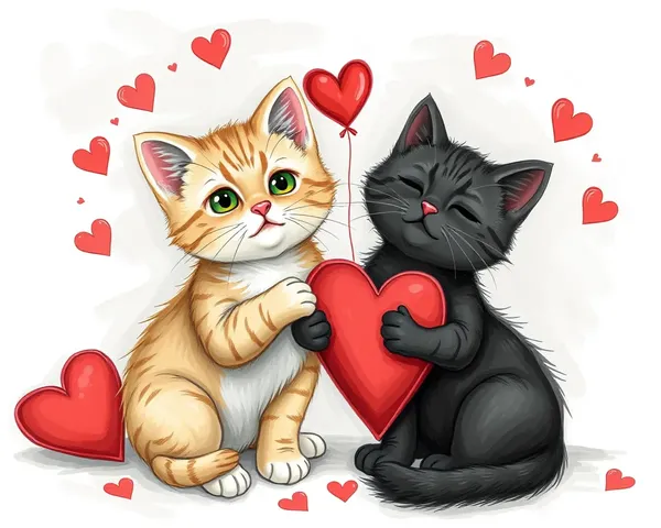 Imágenes de Gatos de San Valentín: Colección Única de Félidos Adorables