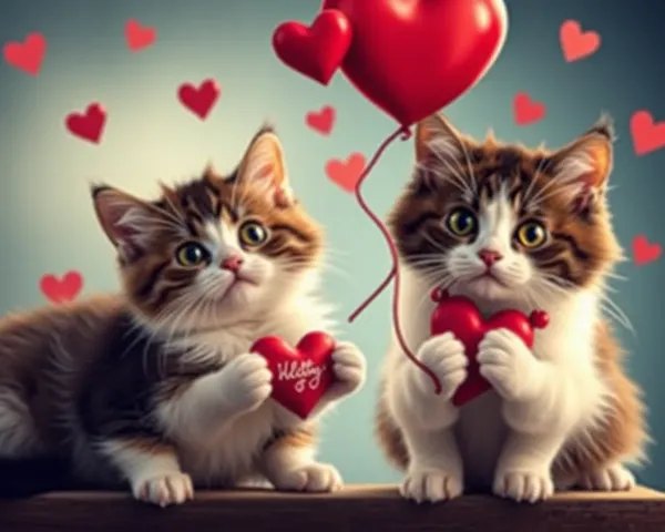 Imágenes de Gatos de San Valentín: Gatos Adorables en Entornos del Día de San Valentín