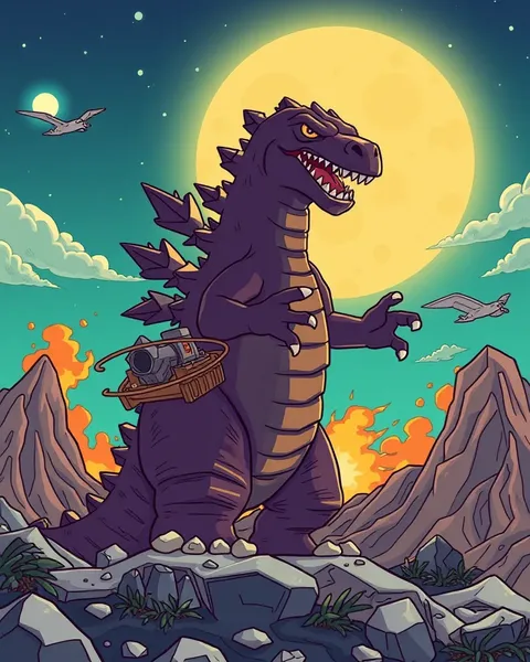 Imágenes de Godzilla de cartoon: Colección de escenas de monstruos de cartoon