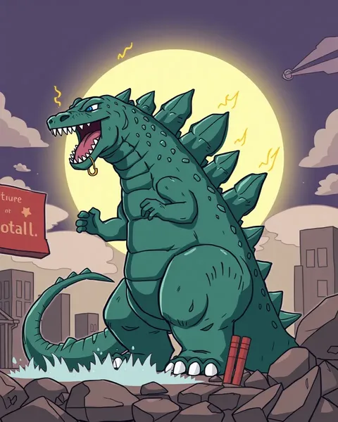 Imágenes de Godzilla de dibujos animados: un espectáculo de imágenes de dibujos animados de monstruos