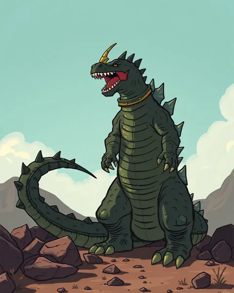 Imágenes de Godzilla en batallas épicas de dibujos animados