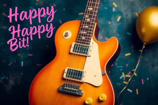 Imágenes de Guitarra de Cumpleaños con Deseos de Cumpleaños Feliz