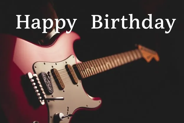 Imágenes de Guitarra de Cumpleaños con Notas Musicales Felices