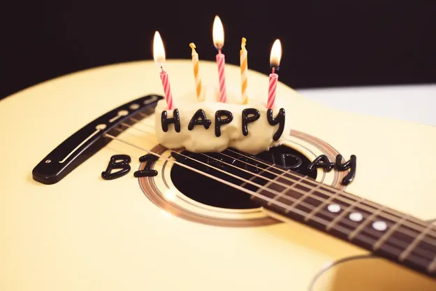 Imágenes de Guitarra de Feliz Cumpleaños para Instantes Preciosos Para Siempre