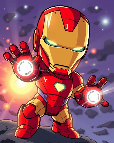 Imágenes de Iron Man de caricatura coloreadas para ver