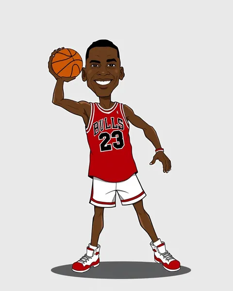 Imágenes de Michael Jordan de caricatura con fondos coloreados