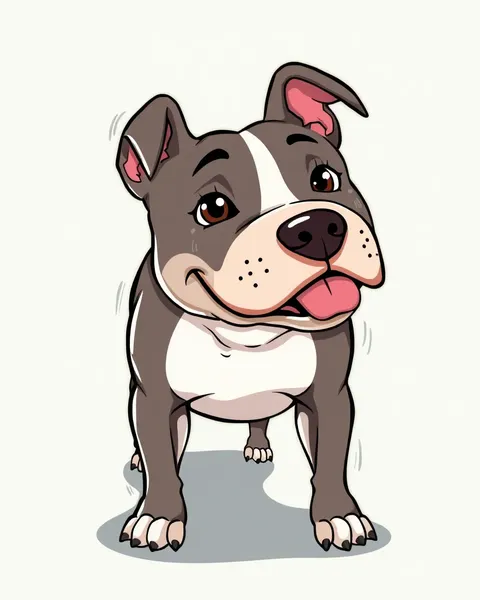 Imágenes de Perro Pitbull de Cartones en Estilo de Cartones