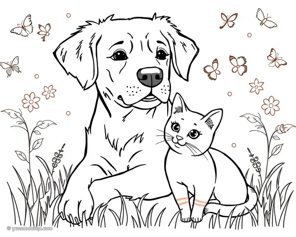 Imágenes de Perros y Gatos Coloridos para Descargar