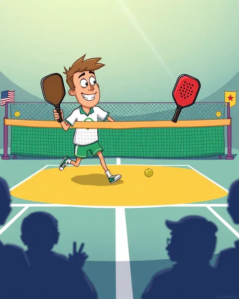 Imágenes de Pickleball Cartoon: Creaciones divertidas unidas