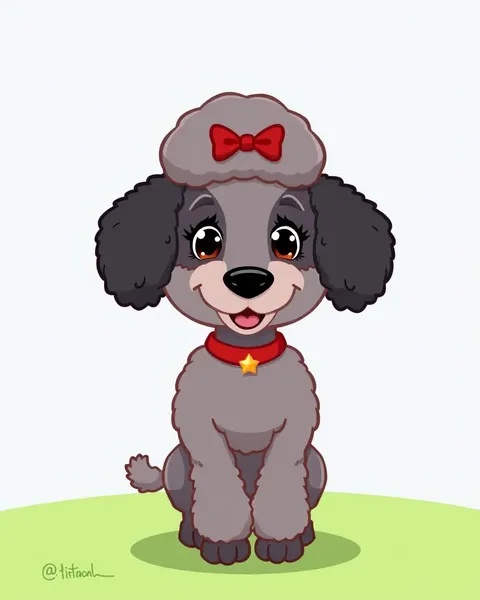 Imágenes de Poodle de Cartoon: Retratos Jocosos de Amigos Peludos