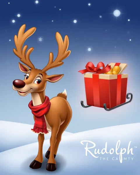 Imágenes de Rudolph de caricatura en clásicos de fiestas animadas