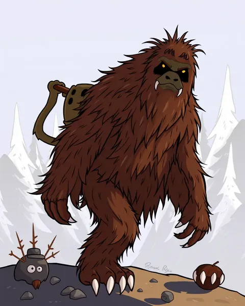 Imágenes de Sasquatch de Cartones Exhibidas en el Sitio Web