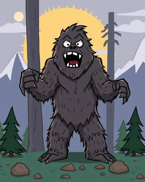 Imágenes de Sasquatch de Cartones: Interpretaciones Artísticas Whimsical