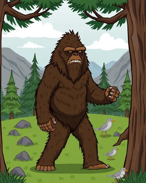 Imágenes de Sasquatch de cartoon en obra de arte